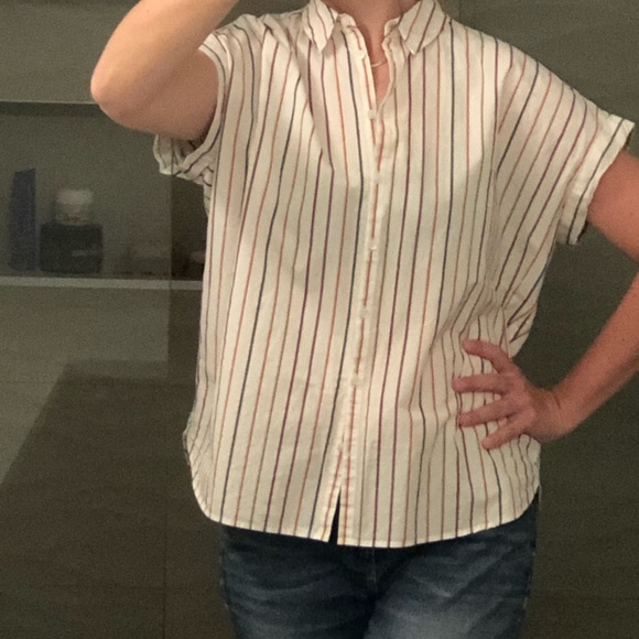 Madewell multi-stripe button down blouse - Picture 4 of 4